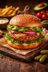 Veg burger at Late Night Cafe Mussoorie