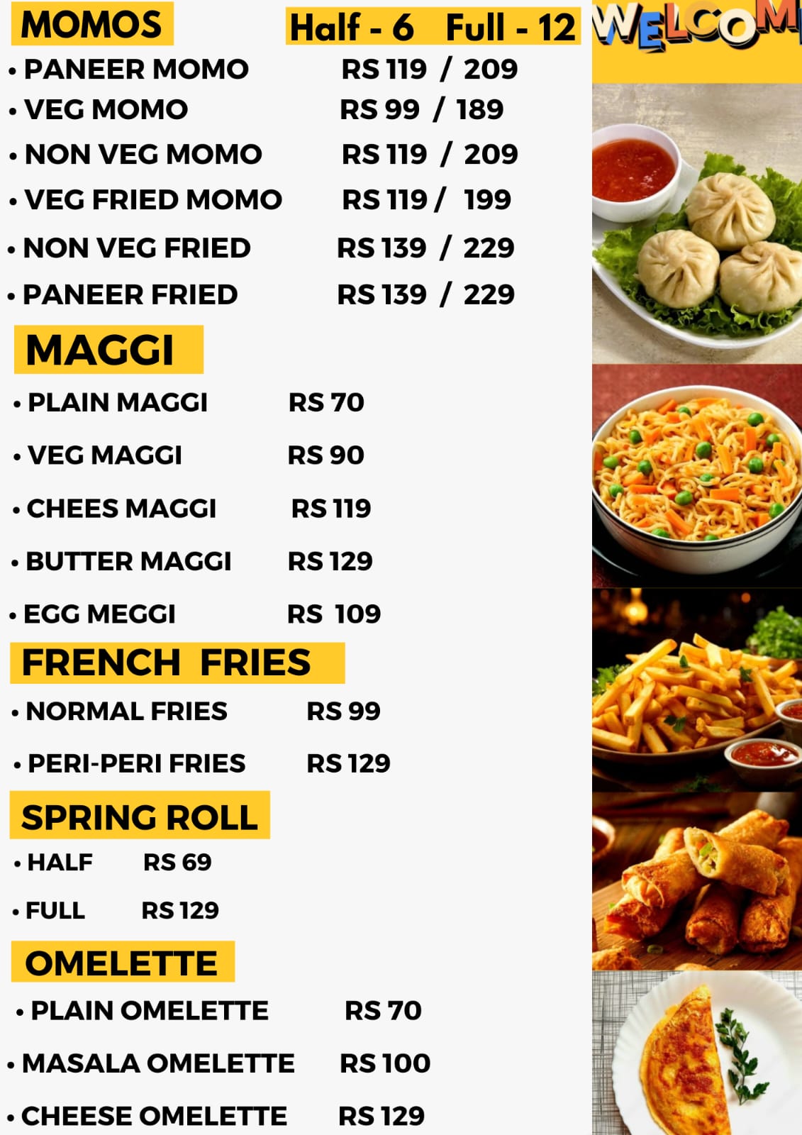 Chinese and fast food at Late Night Cafe Mussoorie