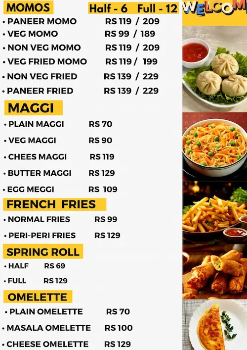 Chinese and fast food at Late Night Cafe Mussoorie