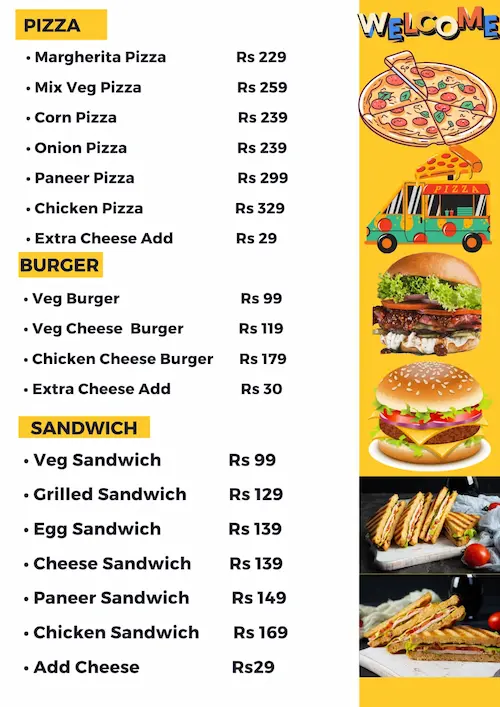 Beverages and snacks at Late Night Cafe Mussoorie