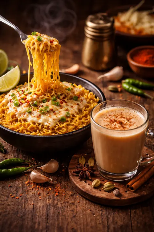 Chai and Cheese Maggi at Late Night Cafe Mussoorie